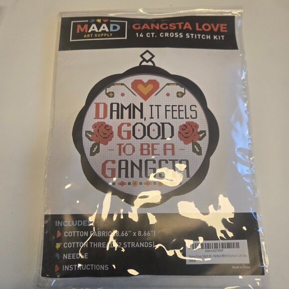 MAAD Art Supply Other - NEW! - It Feels good to be a gangsta Cross Stitch Kit